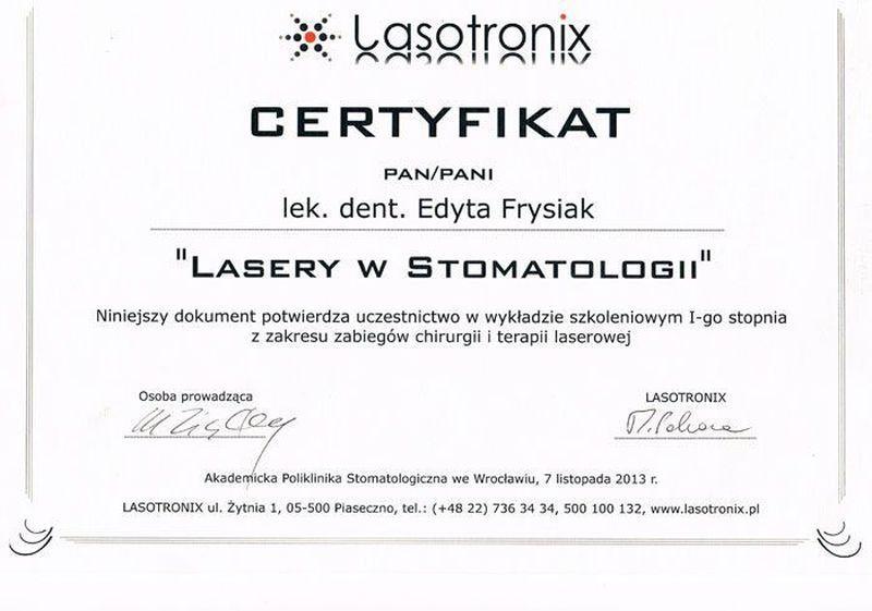 certyfikat stomatologiczny 11